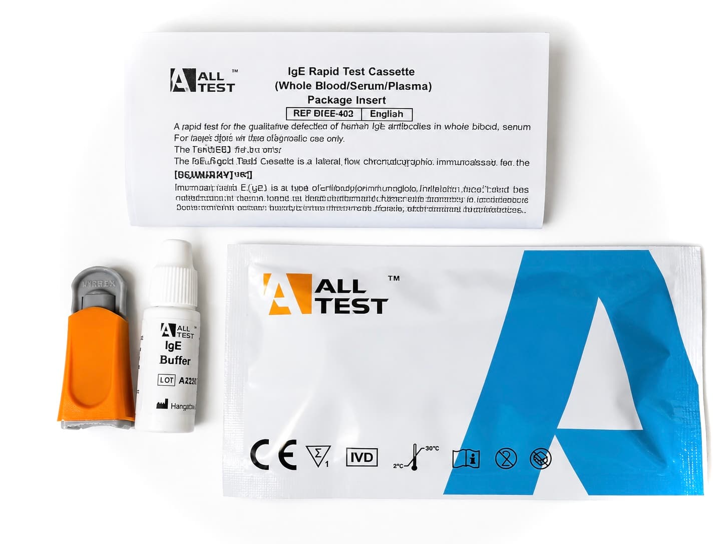 IgE Allergy Screening Test — total ige test kit, tested from a finger-prick blood sample