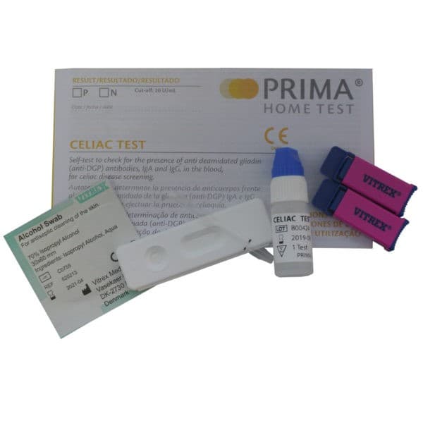 PRIMA Coeliac Disease Test Kit Wheat Gluten Intolerance Test — coeliac test kit, tested from a finger-prick blood sample